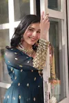 KA 1136 Faux Blooming Embroidery Designer Gown With Dupatta Wholesalers In Surat